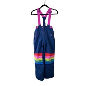Mini Boden Girls All Weather Waterproof Snow Pants Rainbow Stripe Size 13-14Y